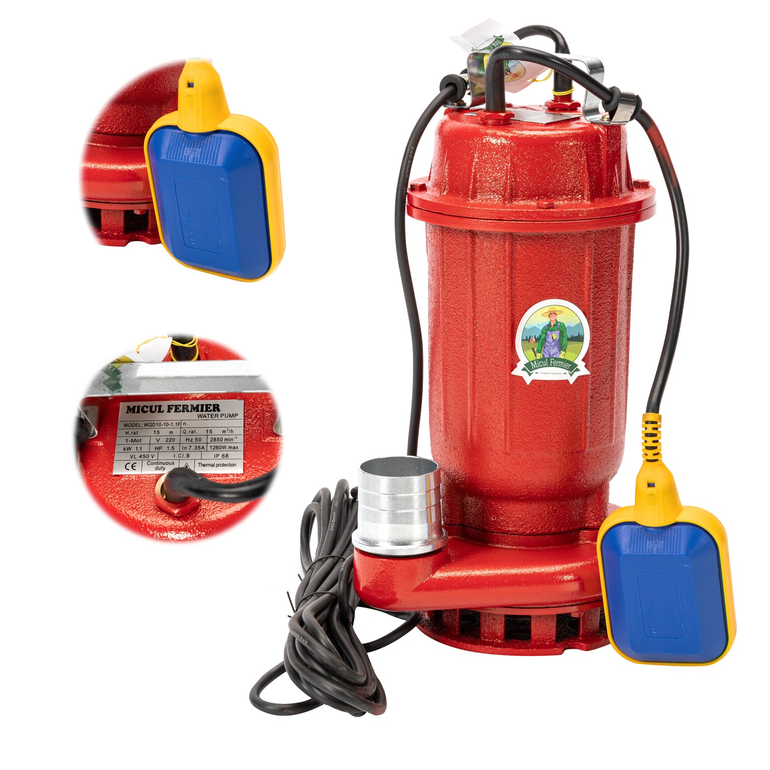 POMPA APA SUBMERSIBILA CU PLUTITOR 1.1 KW 250L/MIN
