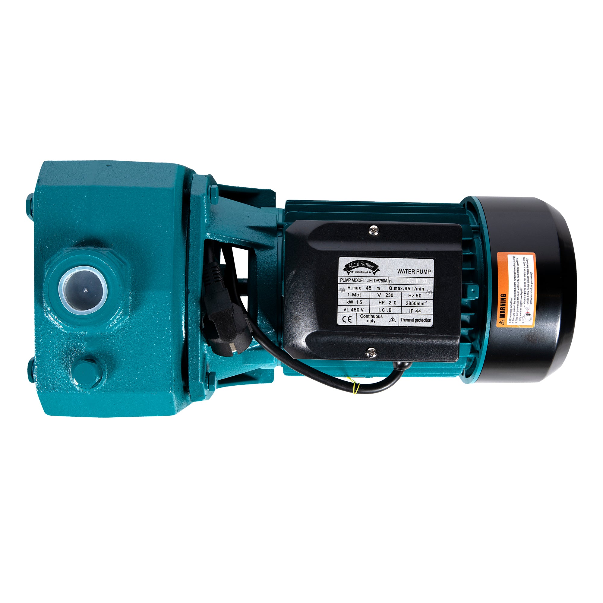 POMPA SUPRAFATA JET DE ADANCIME 1500W CU DOUA COLOANE DE APA, DEBIT MAXIM 95L/MIN SI 180L/MIN
