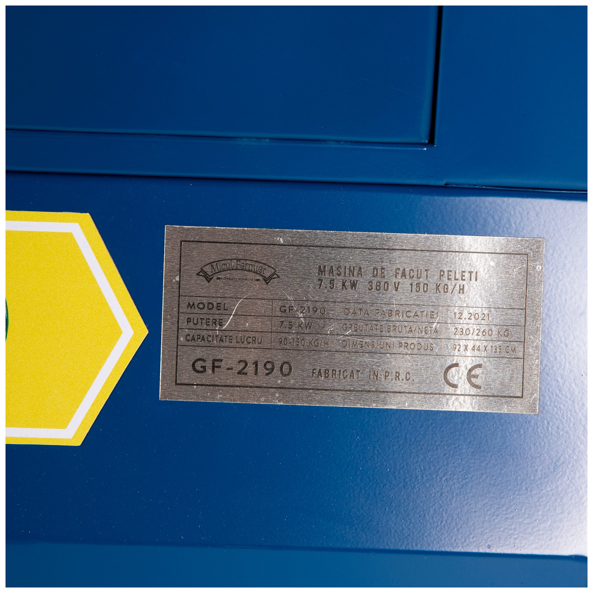 MASINA PROFESIONALA DE FABRICAT PELETI 7.5KW 150 KG/H