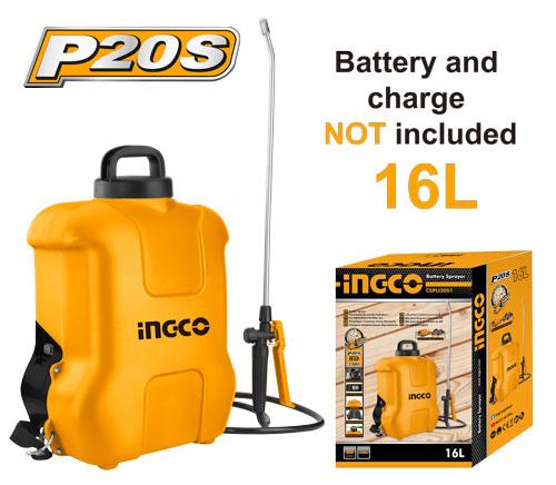 ﻿PULVERIZATOR PORTABIL TIP RUCSAC CU PRESIUNE 16L PE BATERII 20V INGCO