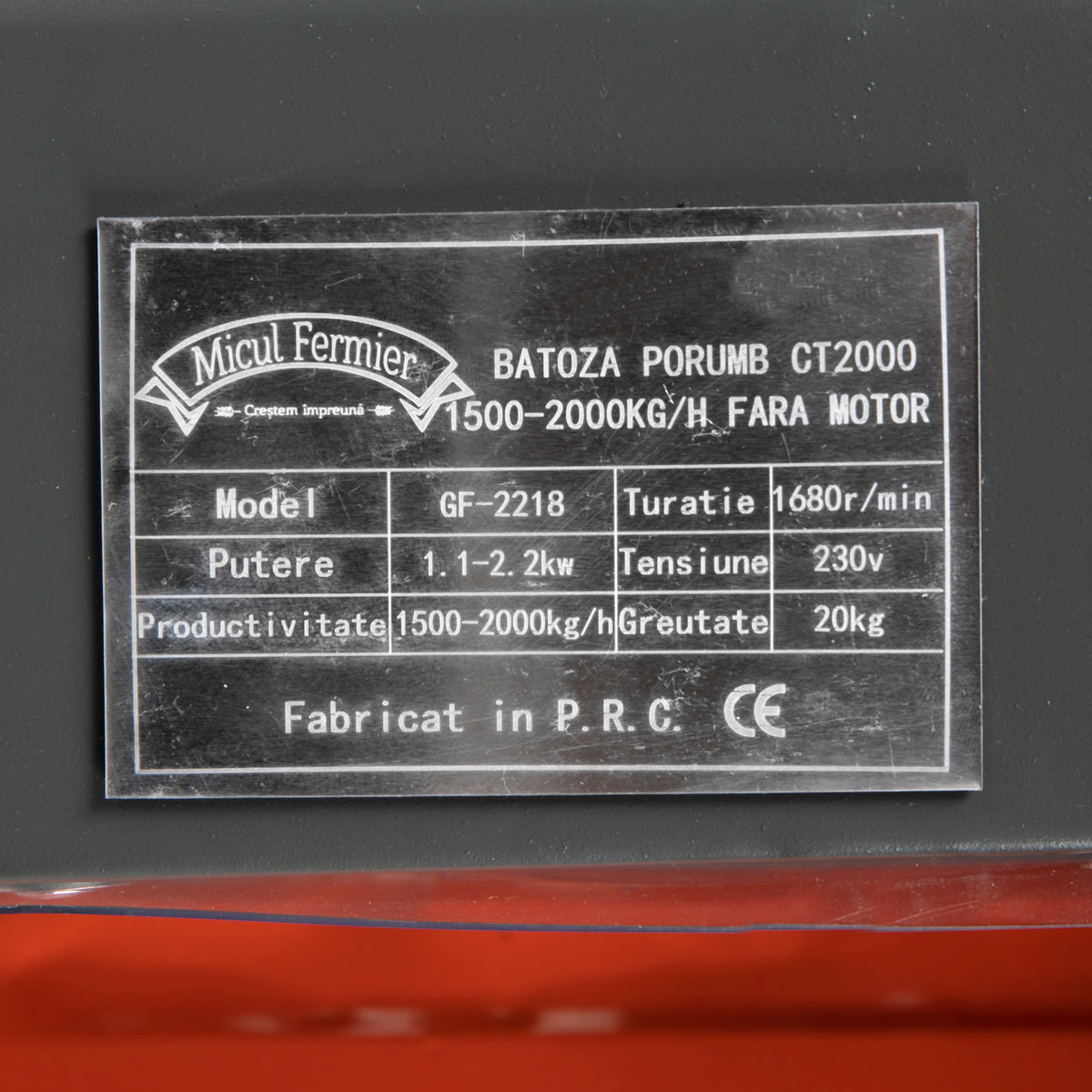 BATOZA DE PORUMB FARA MOTOR 1500-2000KG/H CT2000