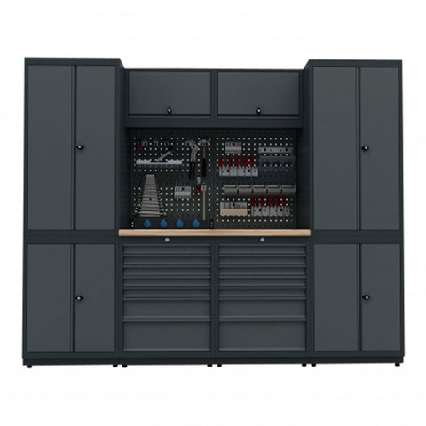 ﻿BANC DE LUCRU - SET MOBILIER METALIC MODULAR PENTRU ATELIER 2.48M MODEL C