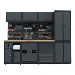 BANC DE LUCRU - SET MOBILIER METALIC MODULAR PENTRU ATELIER 2.48M MODEL D