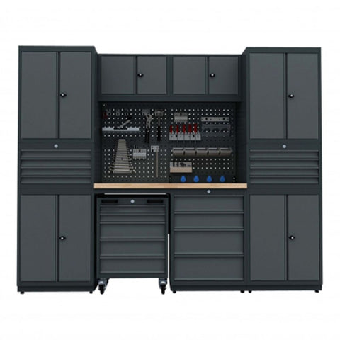 ﻿BANC DE LUCRU - SET MOBILIER METALIC MODULAR PENTRU ATELIER 2.48M MODEL F