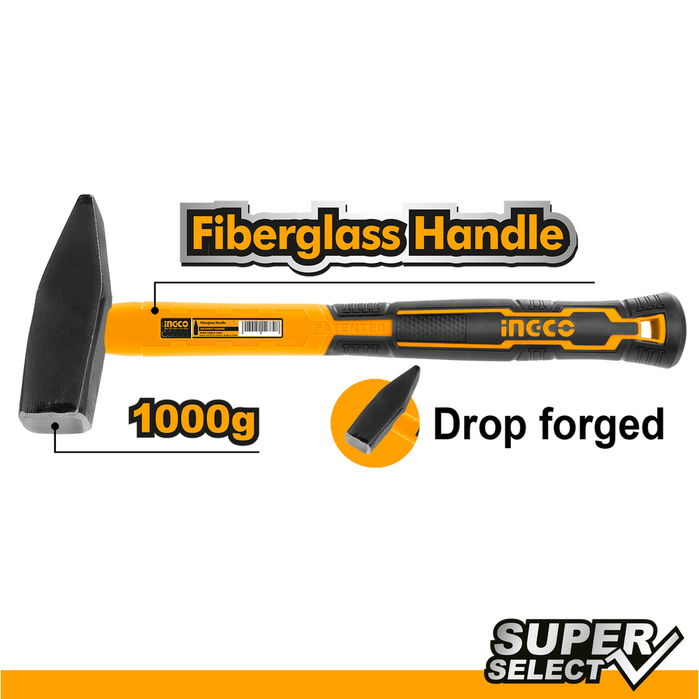 Ciocan cu maner din fibra 500g INGCO