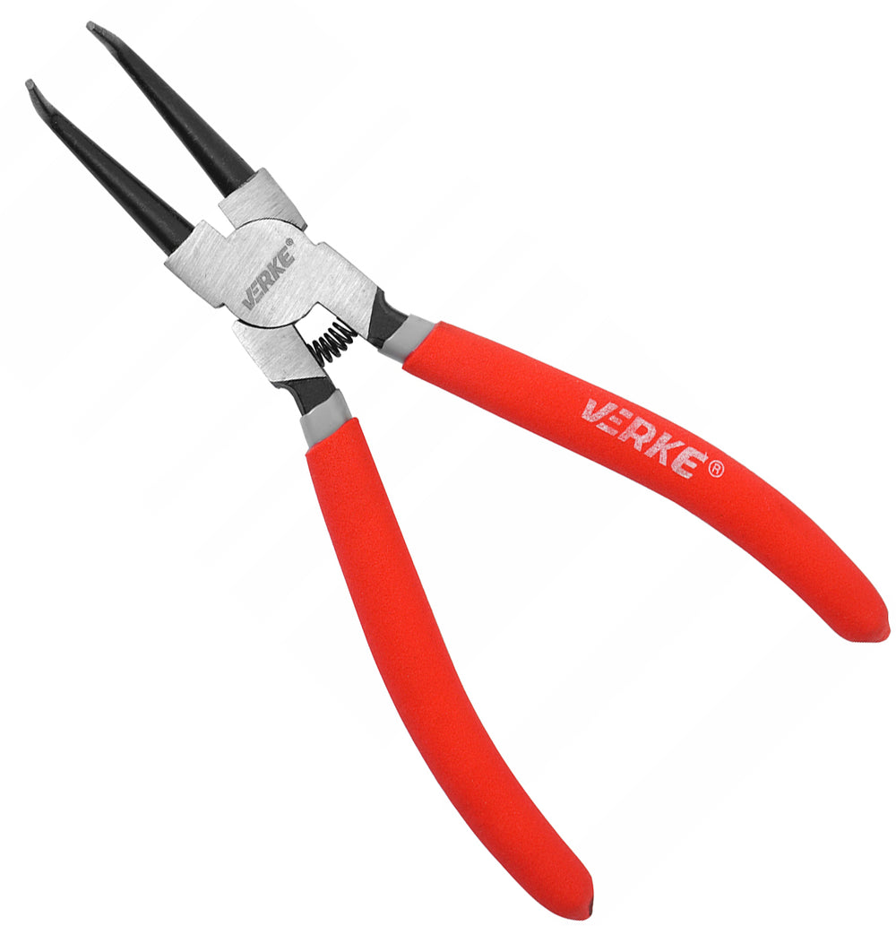 Cleste pentru sigurante SEEGER cu cioc indoit interior 180 mm