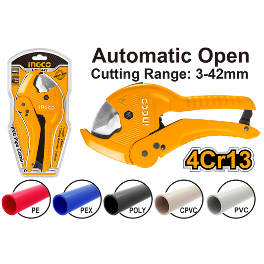 Cleste pentru taiat tevi PVC 42mm INGCO