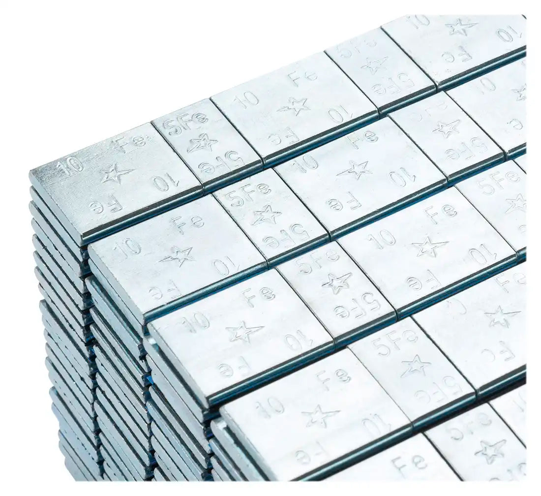Cutie contragreutati autoadezive 5/10g FIVESTARS – 100 fasii x 8 bucati, otel galvanizat, 6kg pentru echilibrare roti