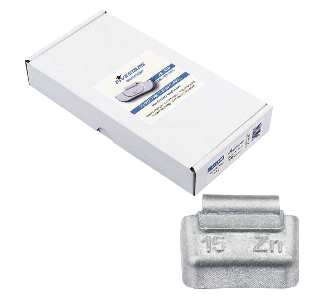 Cutie contragreutati pentru jante de tabla 15 grame - 100 buc - zn 1.55 kg