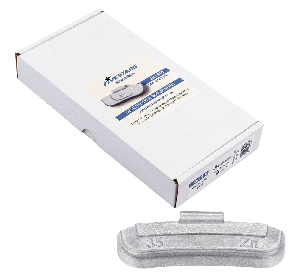 Cutie contragreutati pentru jante de tabla 35 grame - 50 buc - zn