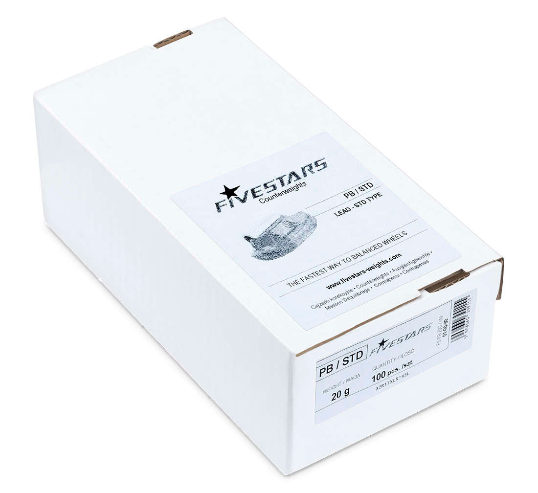 Cutie contragreutati pentru jante tabla 20 grame -  100 buc - pb 2.15 kg
