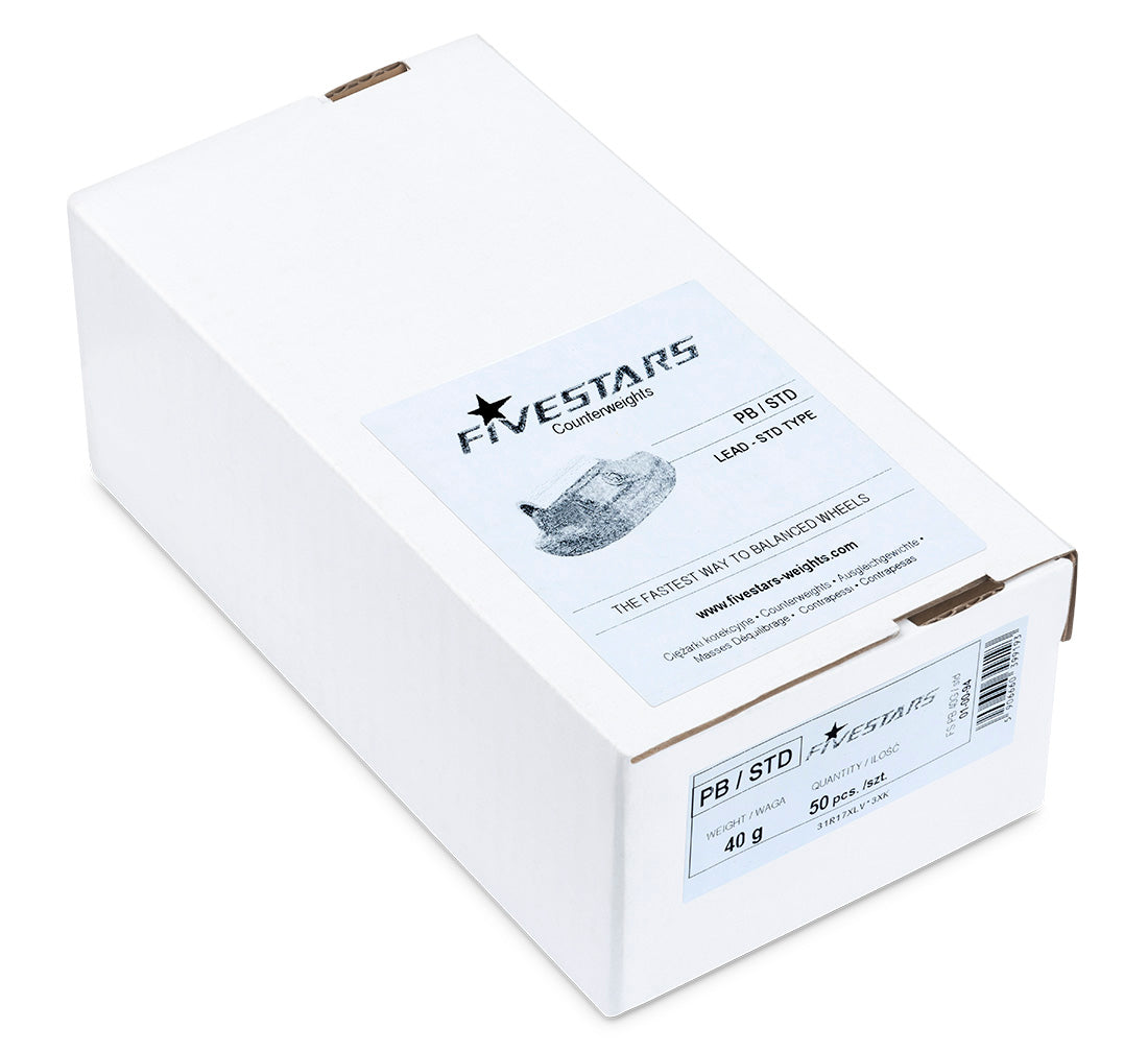 Cutie contragreutati pentru jante tabla 40 grame - 50 buc -pb 2 kg