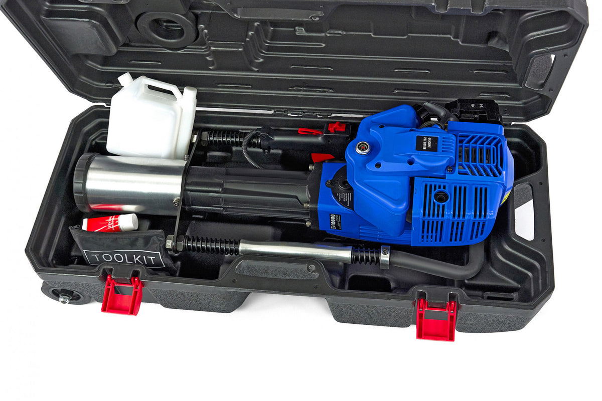 Dispozitiv pentru batut stalpi cu motor pe benzina 52cm3 2CP HBM