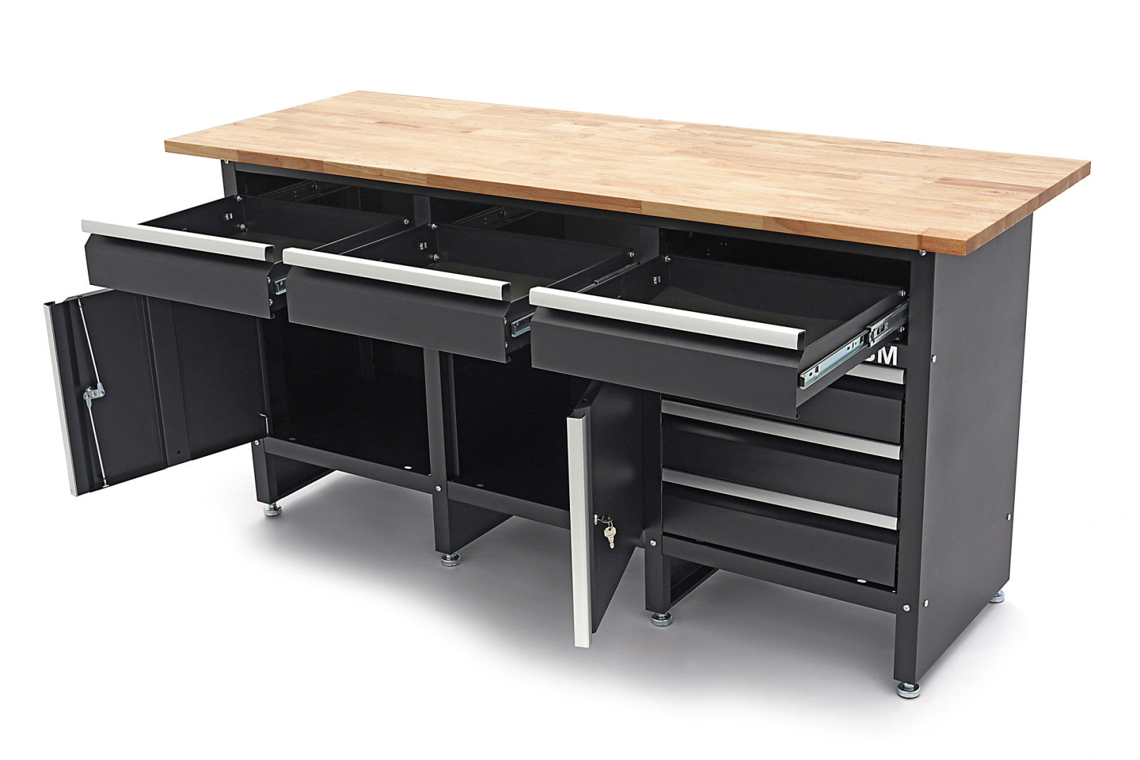 Dulap de scule profesional cu banc de lucru ﻿blat lemn masiv 171cm 2 usi si 6 sertare HBM MACHINES OLANDA