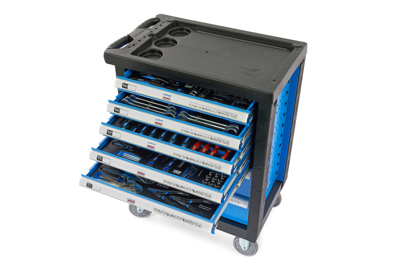 Dulap scule profesional HBM cu 7 sertare, 196 piese, 5 module – premium, OLANDA
