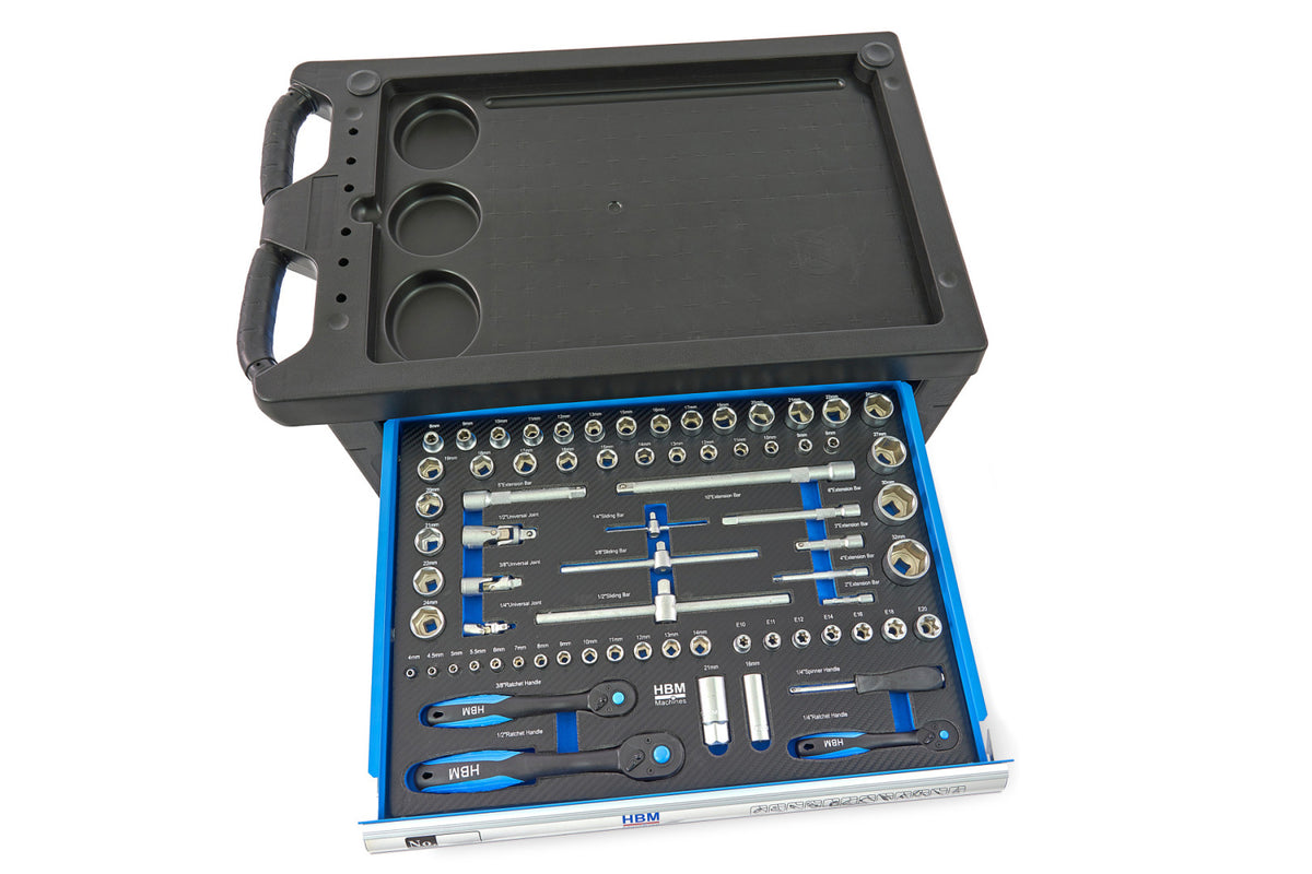 Dulap scule profesional HBM cu 7 sertare, 196 piese, 5 module – premium, OLANDA