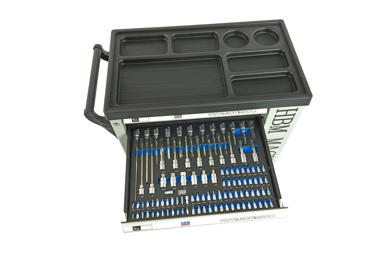 Dulap scule profesional HBM cu 7 sertare, 245 piese, 6 module carbon – OLANDA, premium