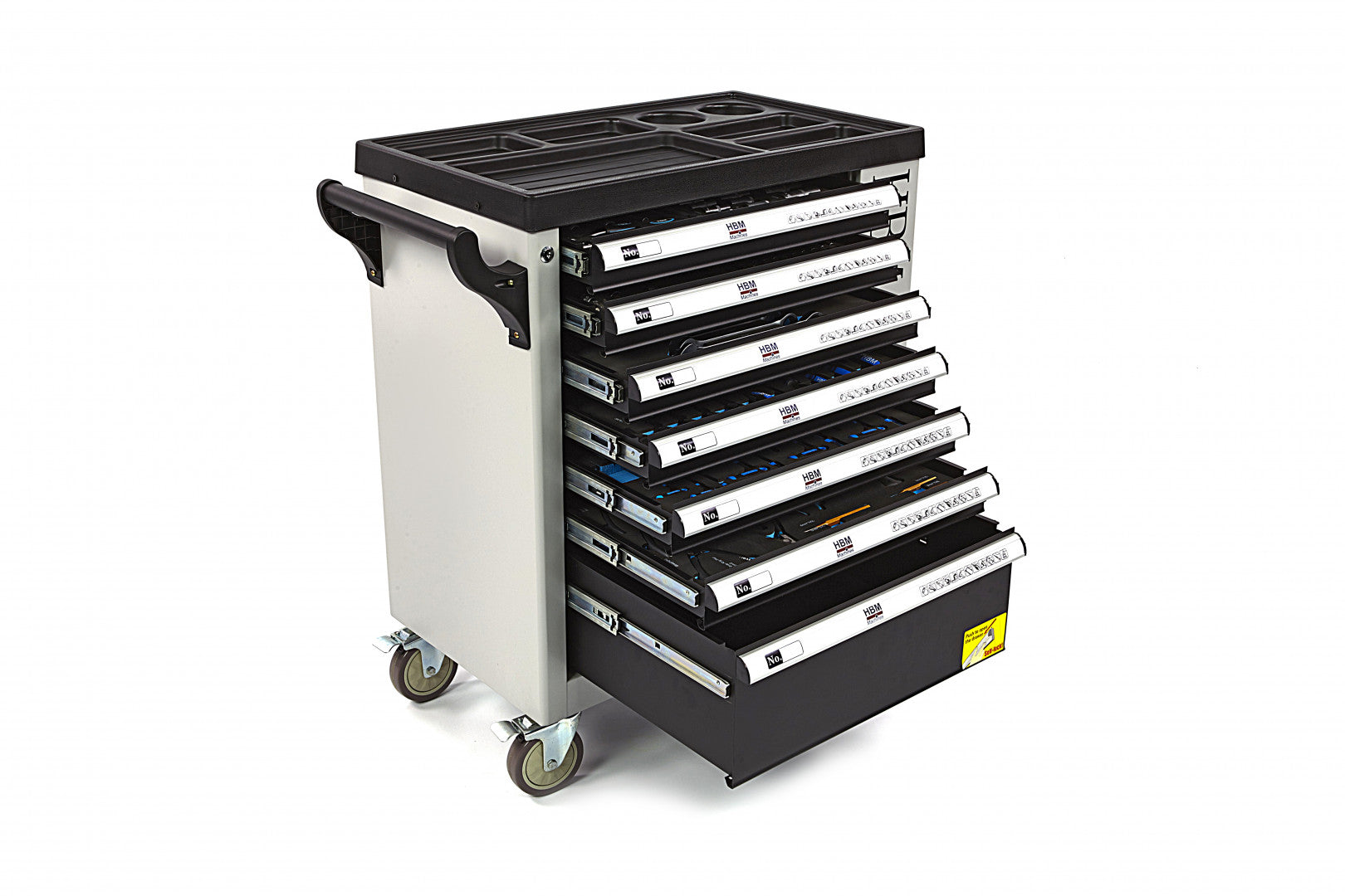 Dulap scule profesional HBM cu 7 sertare, 245 piese, 6 module carbon – OLANDA, premium