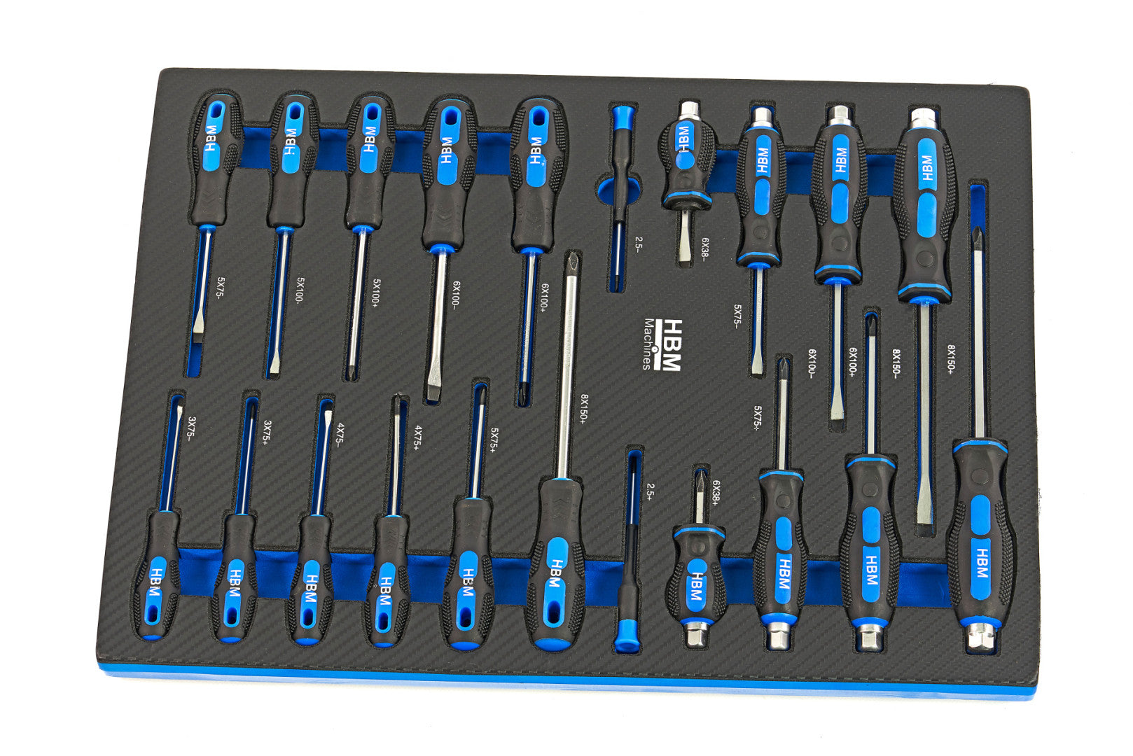 Dulap scule profesional HBM cu 7 sertare, 262 piese, 7 module carbon – premium, OLANDA