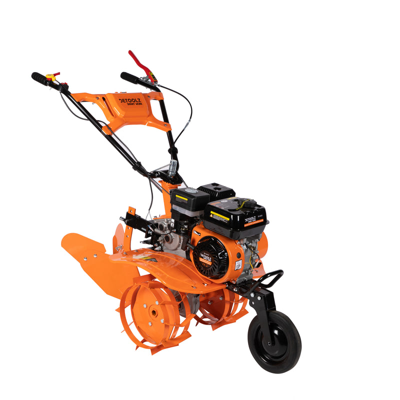 MOTOCULTOR DIESEL 7CP 212CC 3VITEZE CU RARITA ADJUSTABILA SI ROTI METALICE DETOOLZ