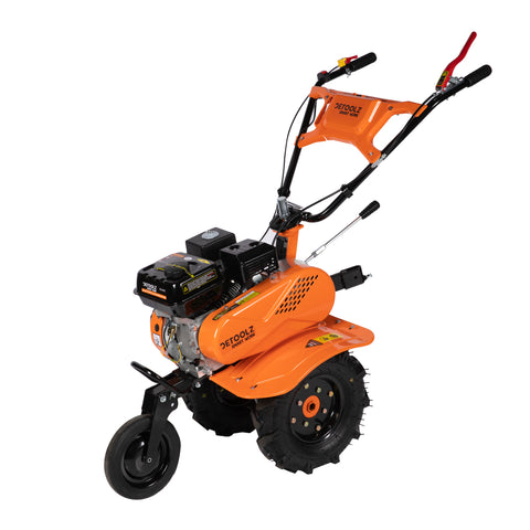 MOTOCULTOR 7CP 212CC 3VITEZE CU RARITA ADJUSTABILA SI ROTI METALICE DETOOLZ