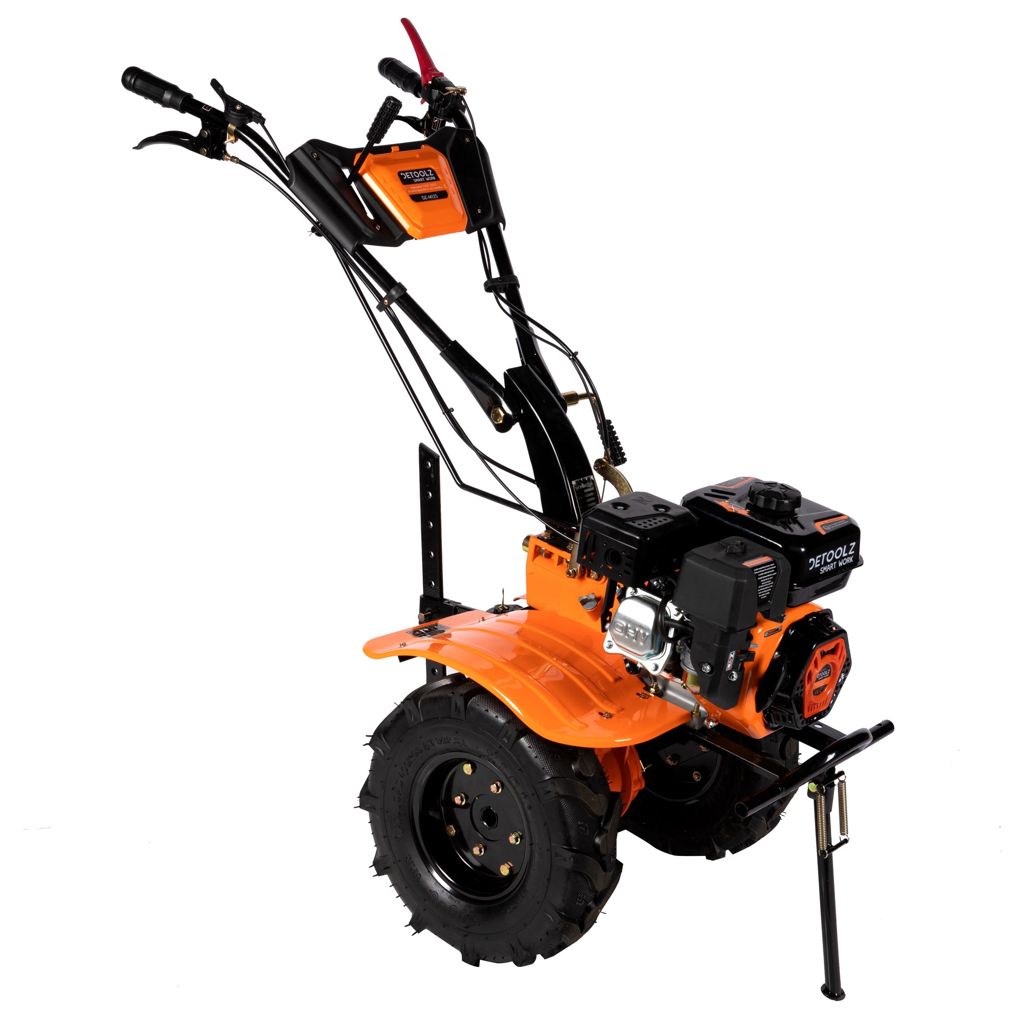 MOTOCULTOR DIESEL 7.5CP 212CC 3VITEZE CU RARITA ADJUSTABILA SI ROTI METALICE DETOOLZ