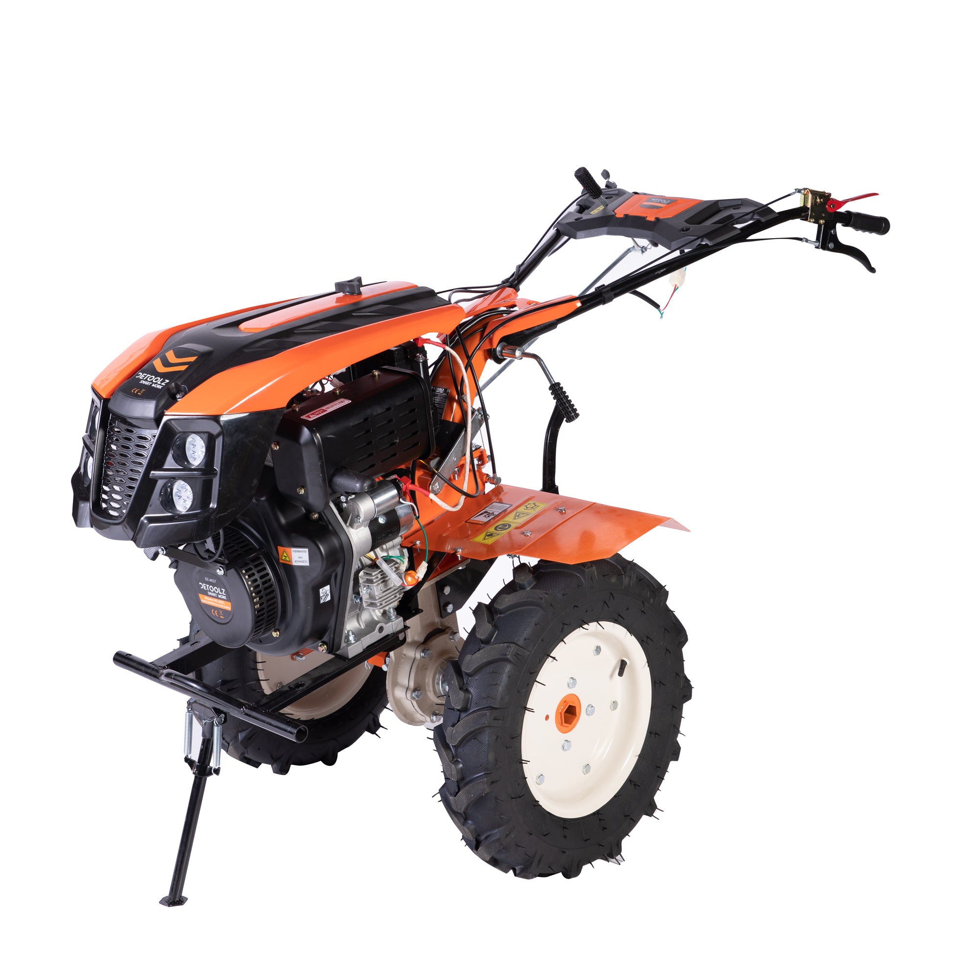 MOTOCULTOR DIESEL 10CP 418CC CU PLUG REVERSIBIL SI ROTI METAL DETOOLZ