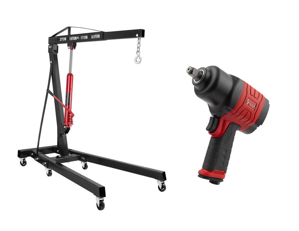 Pachet girafa hidraulica scos motor 2T si pistol pneumatic 1/2 1500NM REDATS P160