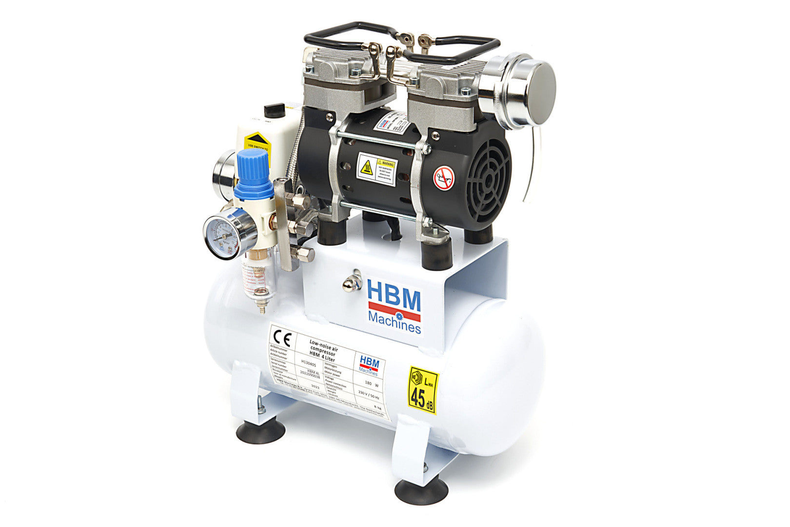 COMPRESOR SILENTIOS  ZGOMOT REDUS FARA ULEI AEROGRAF AIRBRUSH 4L 180W HBM MACHINES OLANDA