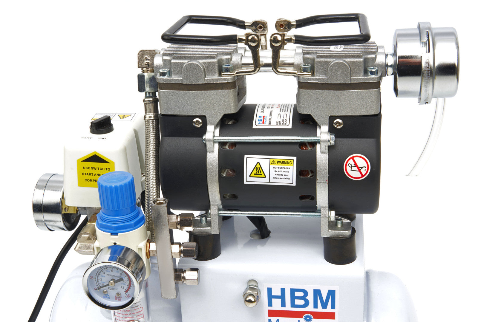 COMPRESOR SILENTIOS  ZGOMOT REDUS FARA ULEI AEROGRAF AIRBRUSH 4L 180W HBM MACHINES OLANDA