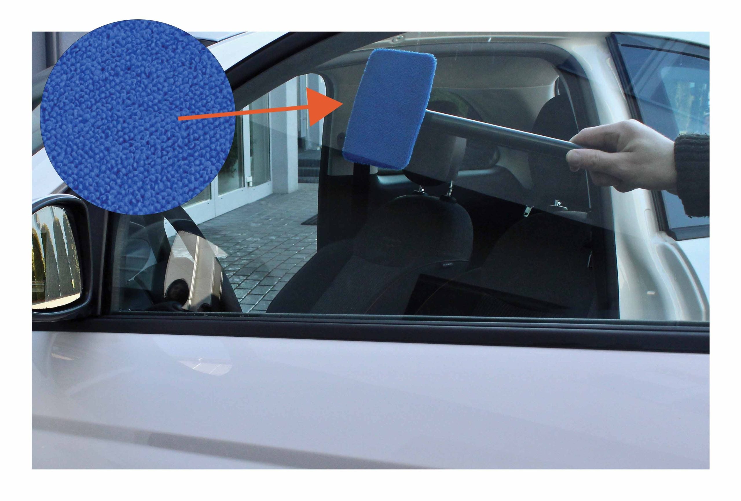 Laveta cu microfibra pentru curatat parbriz interior cu maner ergonomic si pivotant