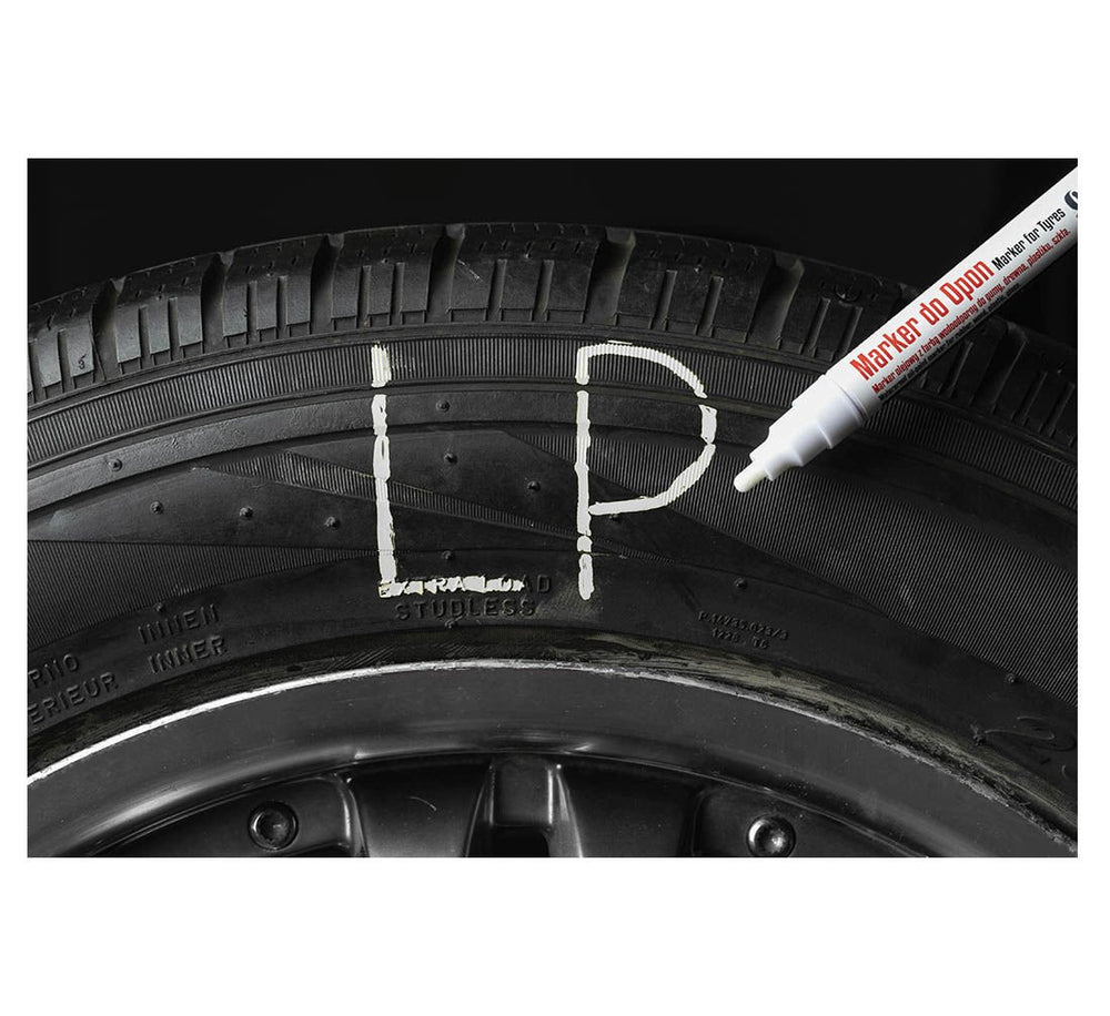 Marker permanent alb pentru anvelope auto rezistent la apa