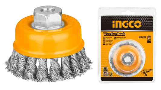 Perie de sarma dura rasucita pentru polizor unghiular 100mm INGCO