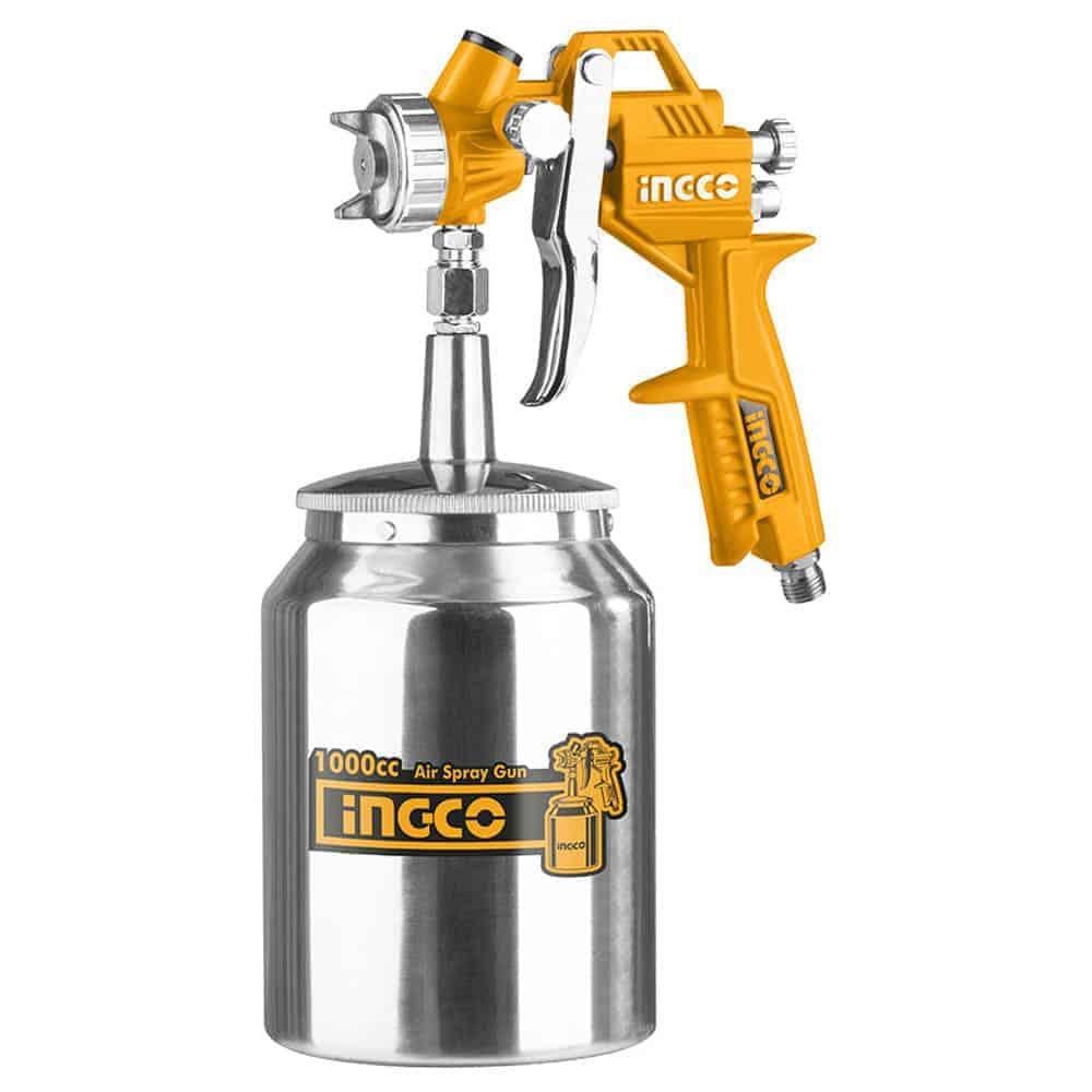 Pistol de vopsit cu vas din metal jos 1000cc INGCO