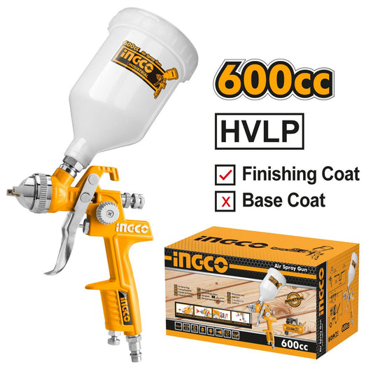 Pistol de vopsit cu vas metalic 600cc INGCO