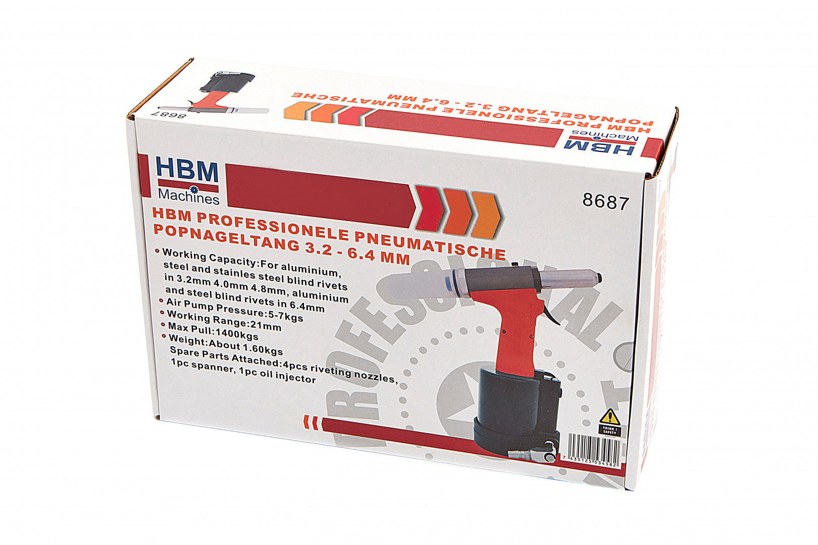 Pistol pneumatic de nituit 3.2 - 6.4 mm HBM