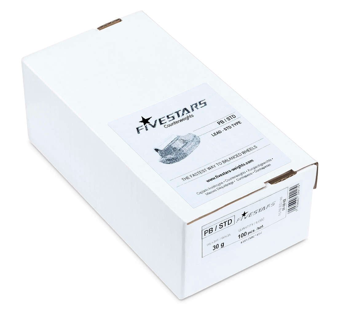 CUTIE CONTRA-GREUTATI PENTRU JANTE TABLA 30 GRAME - 100 BUC - PB 2.95 KG