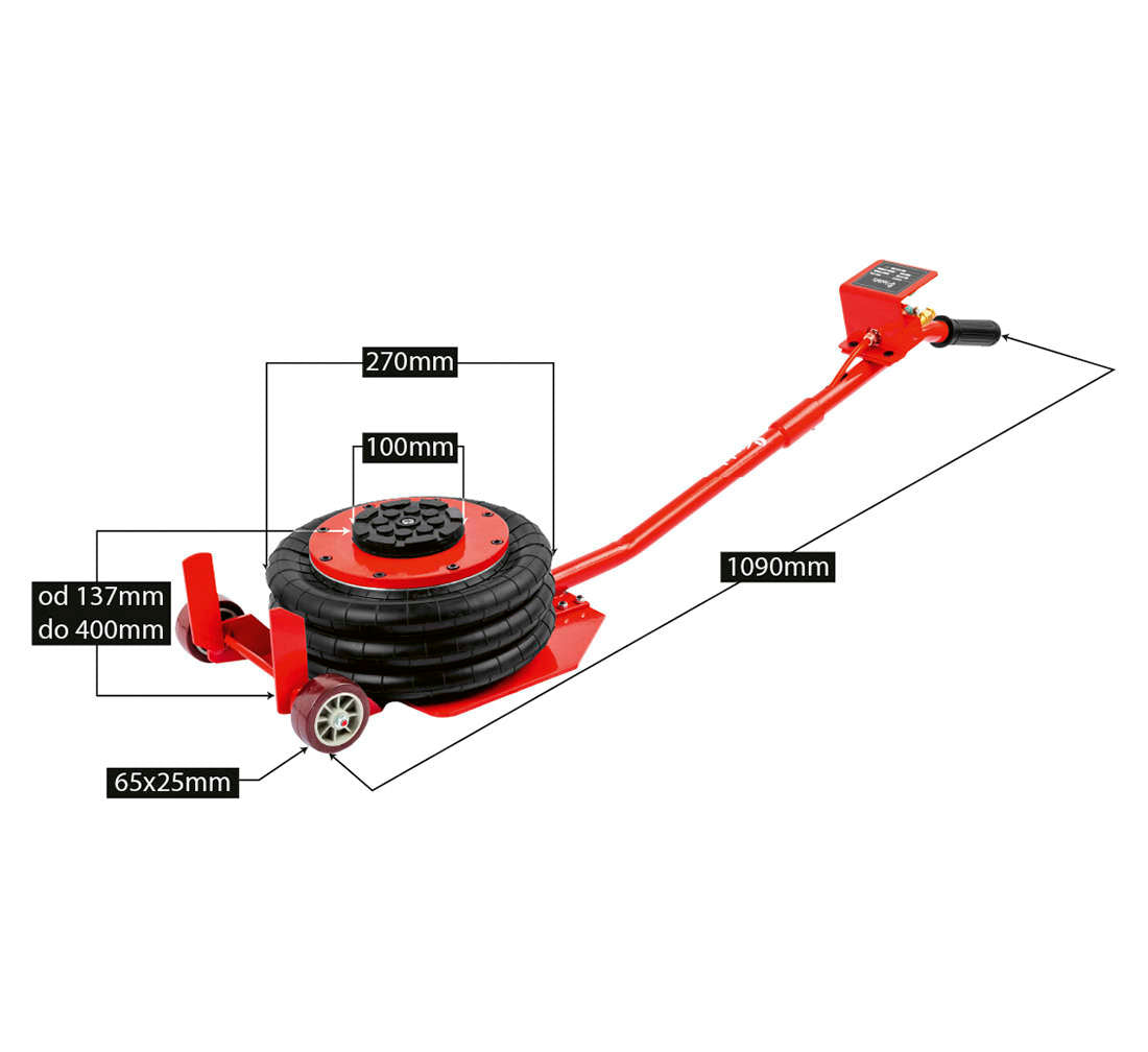 CRIC PNEUMATIC TIP PERNA DE AER 3.5T 15-38 CM REDATS POLONIA