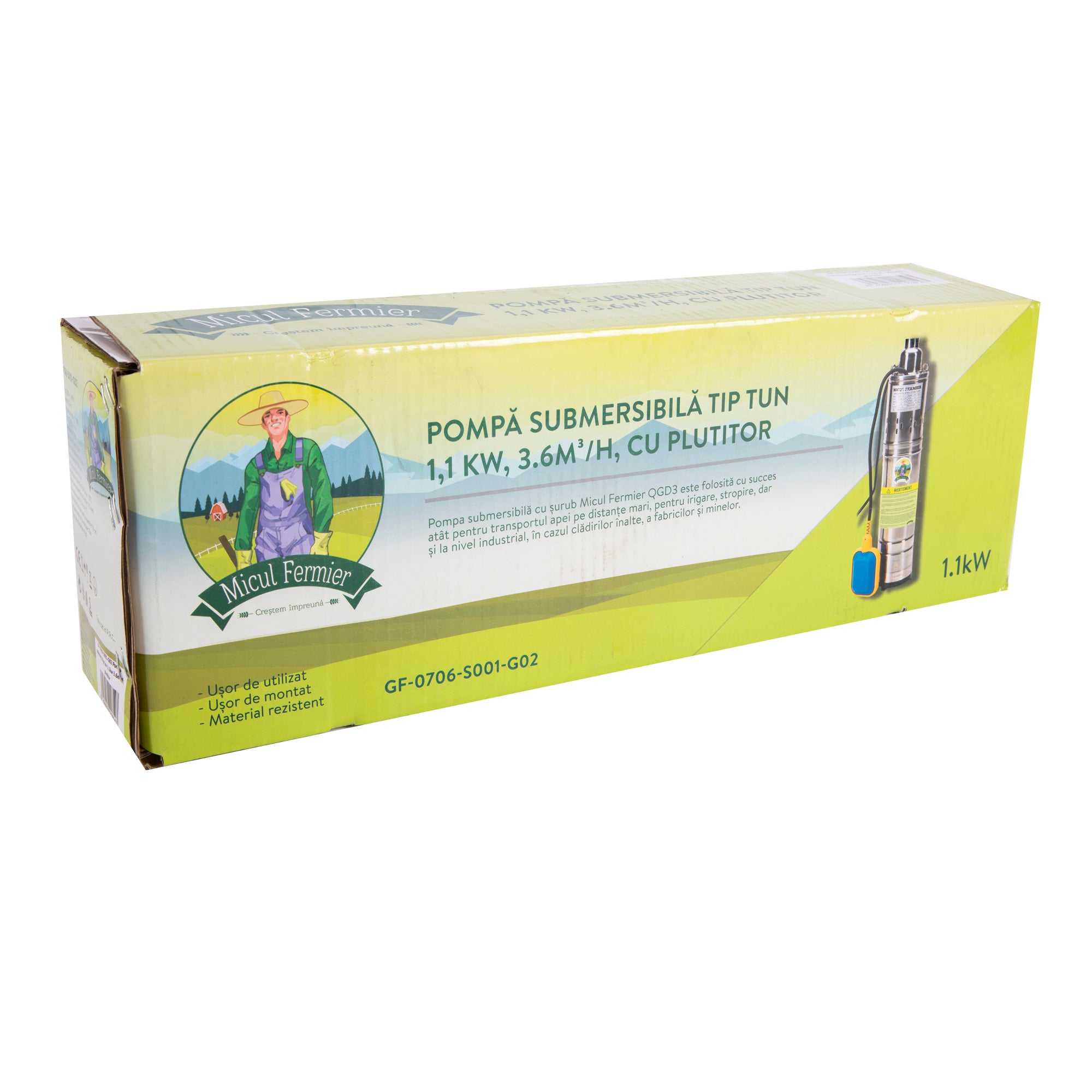 POMPA SUBMERSIBILA TIP TUN 1100W, DEBIT 1850L/ORA, CU PLUTITOR