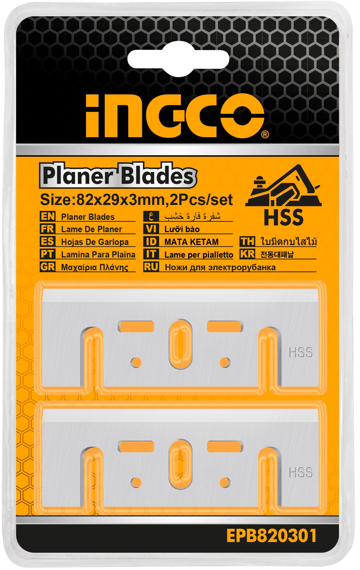 Set 2 cutite HSS pentru rindea 82x29x3mm INGCO