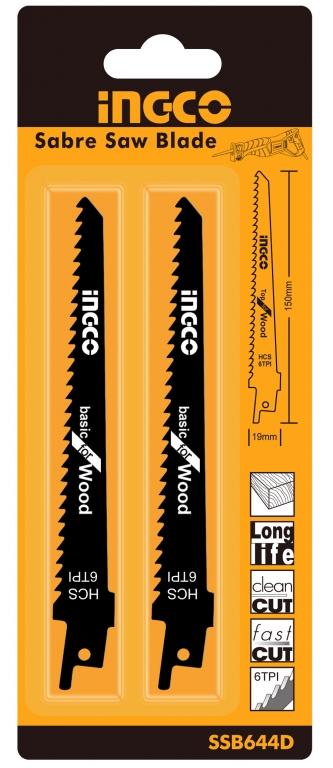 Set 2 lame panze pentru lemn fierastrau pendular 150mm 6TPI INGCO