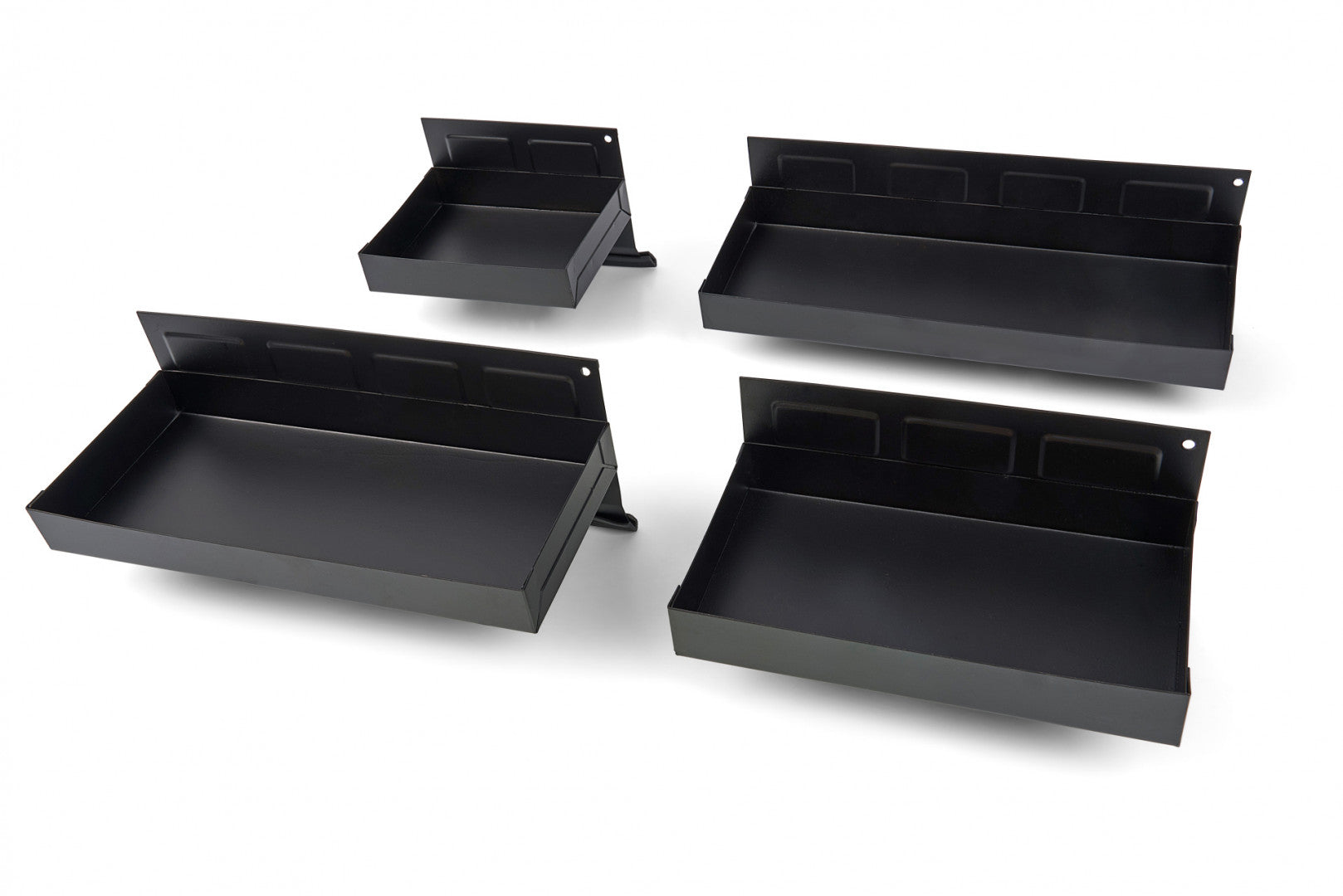 Set 4 polițe magnetice pentru dulap scule – negru, organizare laterală, universal, HBM OLANDA