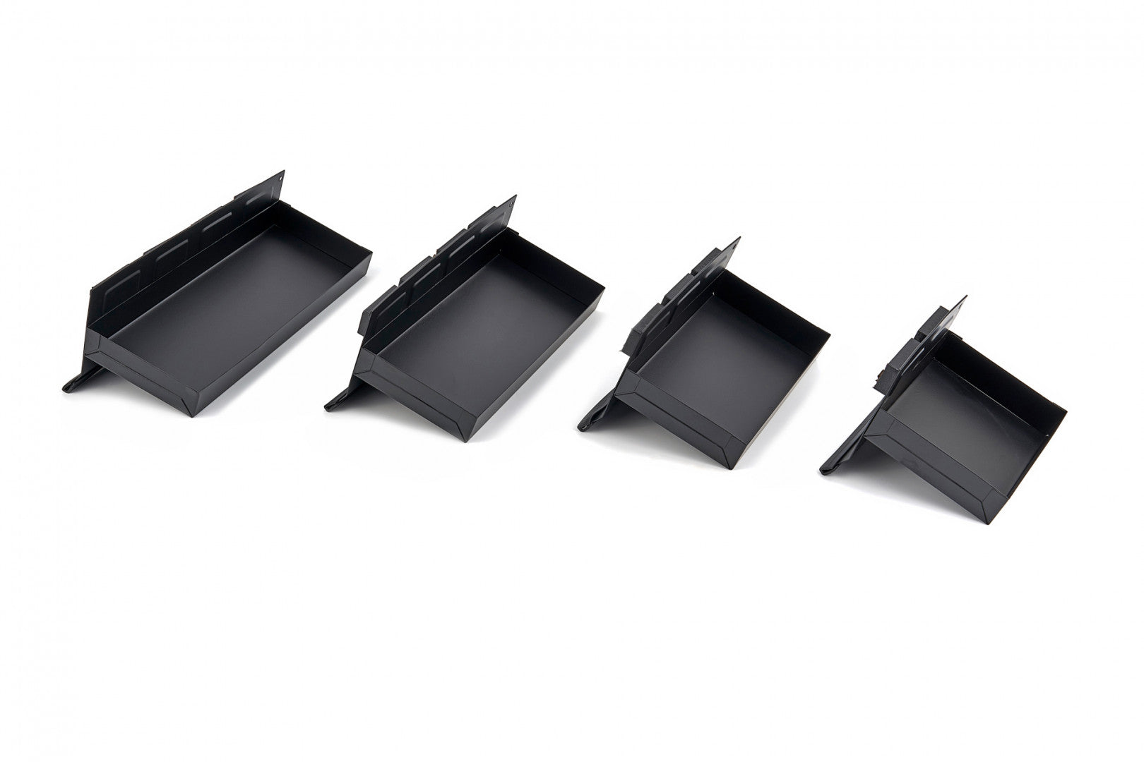 Set 4 polițe magnetice pentru dulap scule – negru, organizare laterală, universal, HBM OLANDA