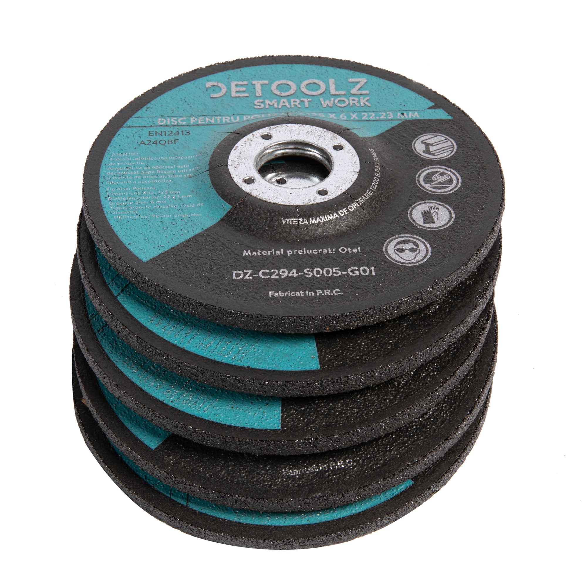 SET 5 BUCATI DISC PENTRU POLIZAT DIAMETRU 125*22.2MM GROSIME 6MM DETOOLZ