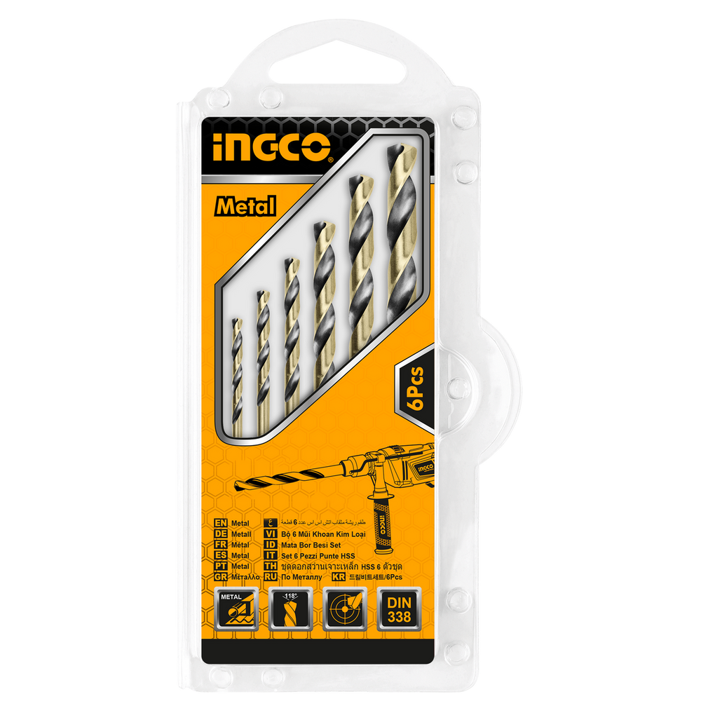 Set 6 burghie HSS 2-8mm x 49-117mm INGCO