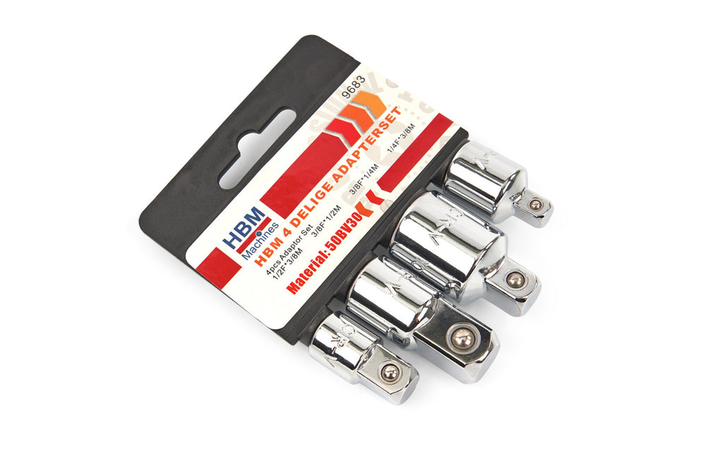 Set adaptoare 4 piese 1/4-3/8 3/8-1/4 3/8-1/2 1/2-3/8 HBM MACHINES OLANDA