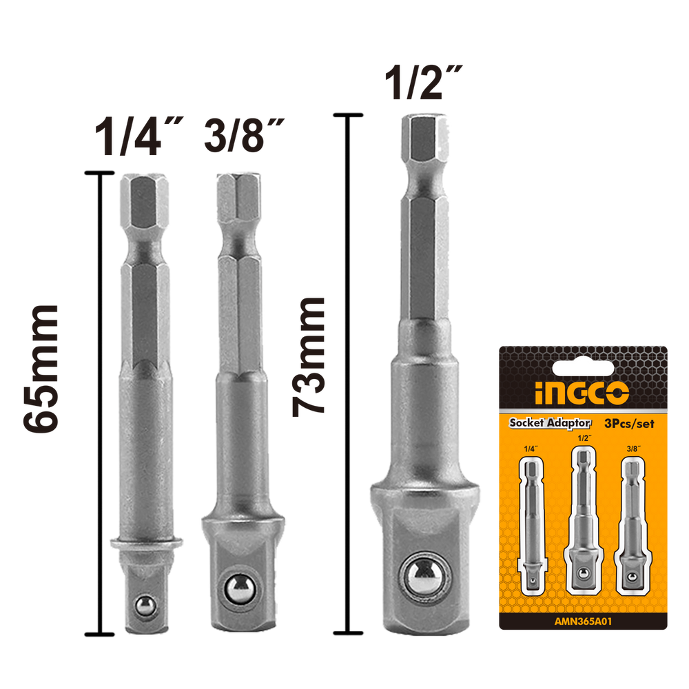 Set adaptoare magnetice pentru capete tubulare 1/4 3/8 1/2 INGCO