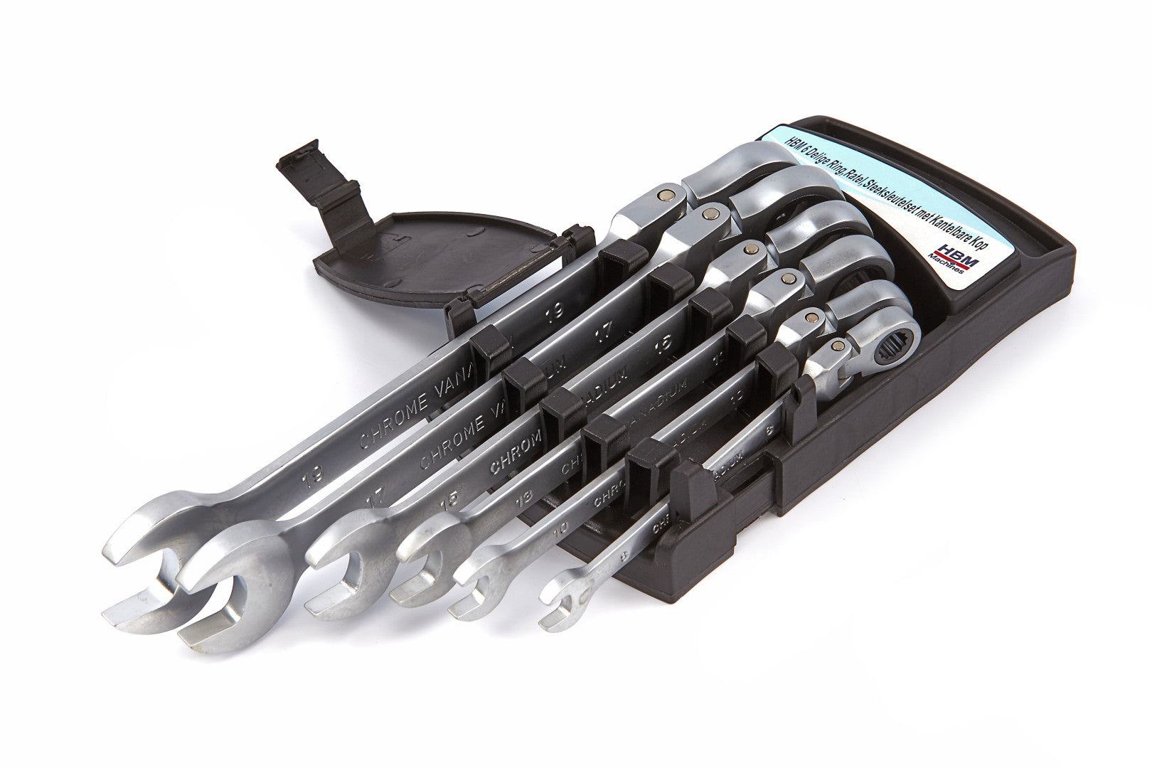 Set chei combinate cu clichet si articulatie 8-19 mm 6 piese