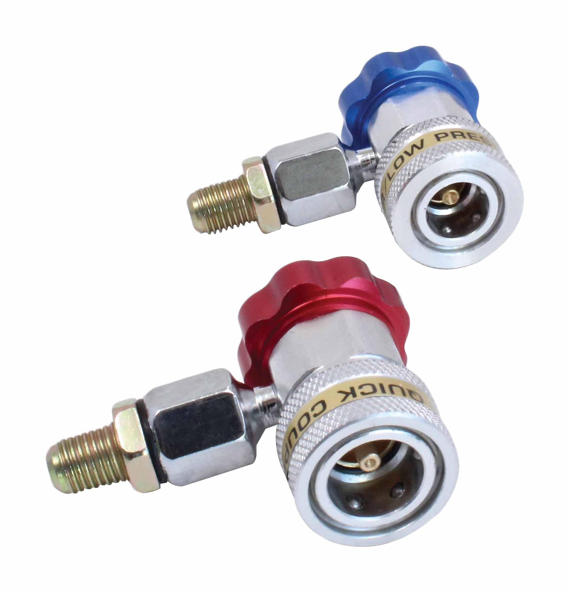 Set cupla rapida cu robinet si adaptor 90 grade pentru aparate de clima R134A