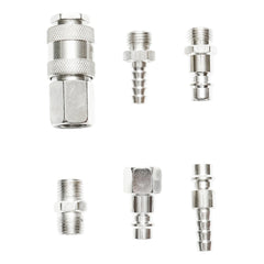 Set cuple rapide pentru furtune aer si scule pneumatice 6 piese
